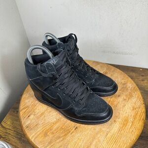 Nike Dunk Sky Hi Black Wedge Sneakers High Top 528899-004 Womens 6.5